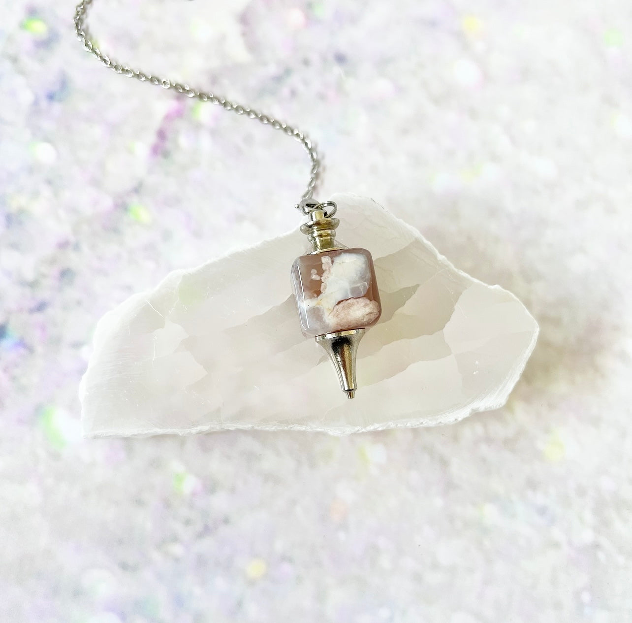 Flower Agate Pendulums