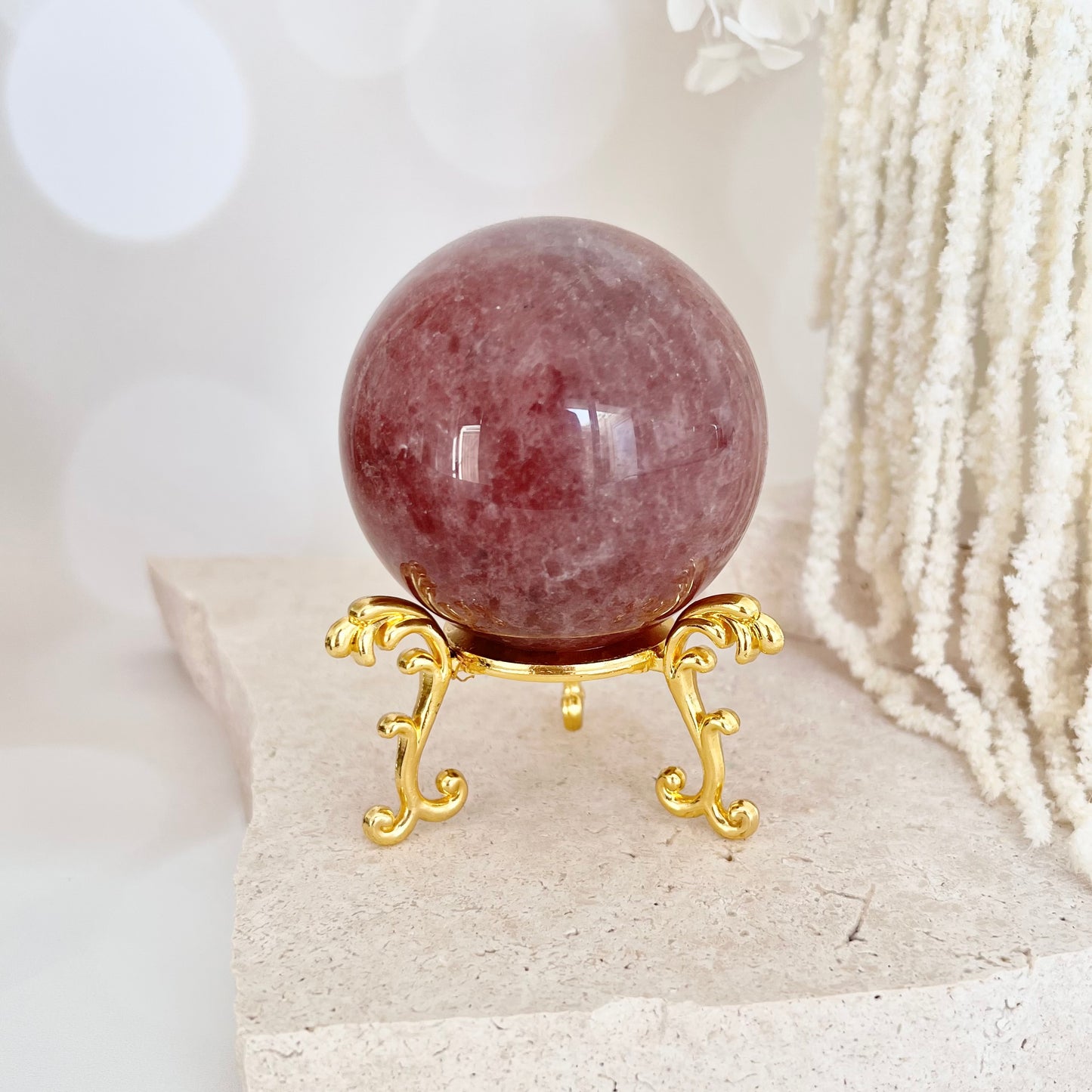 Scroll Sphere Stand - Large Gold
