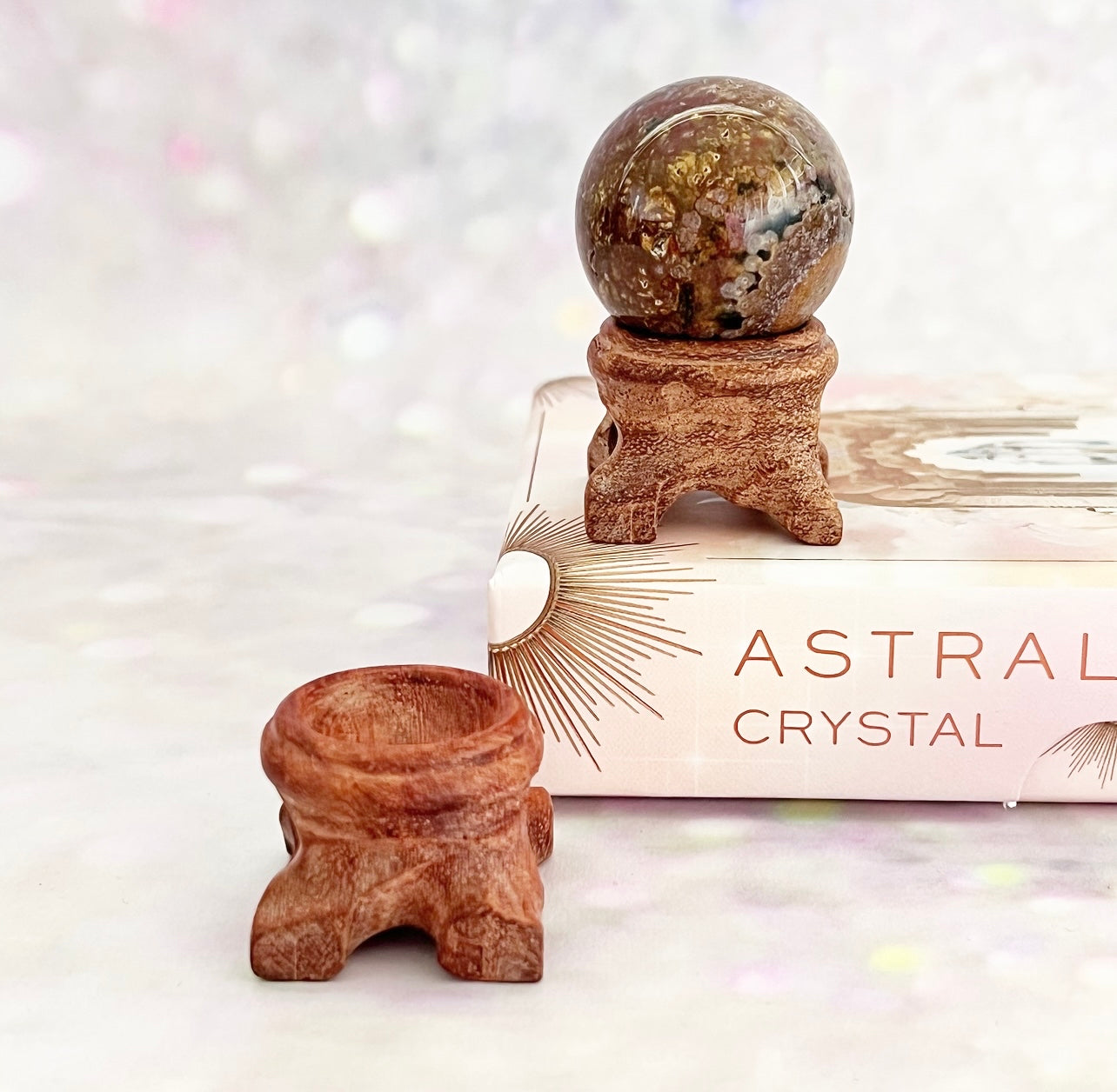 Wooden Sphere Stand - Small – moonlightandmagic.com.au